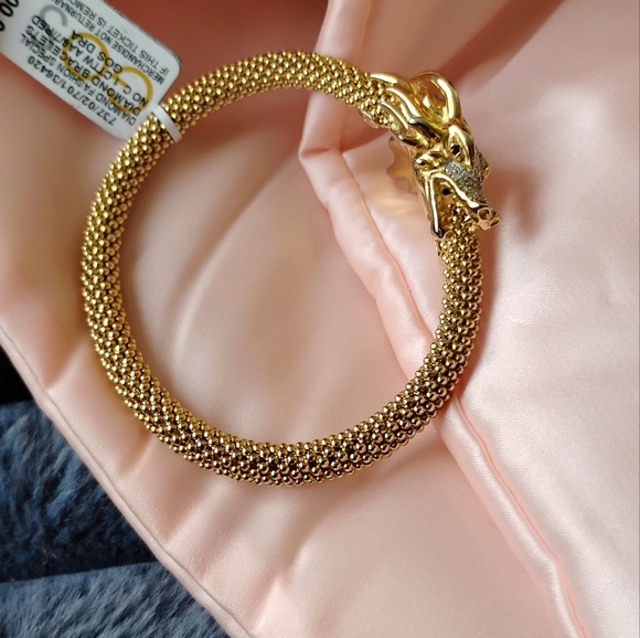 NWT EFFY Gold Tone And Diamond Dragon Bracelet - Picture 7 of 8